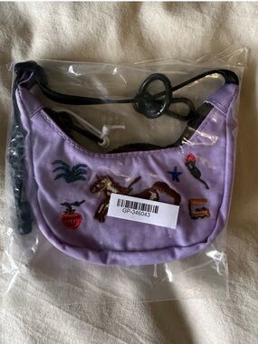 NWT BAGGU Crescent Bag Charm Embroidered Pony